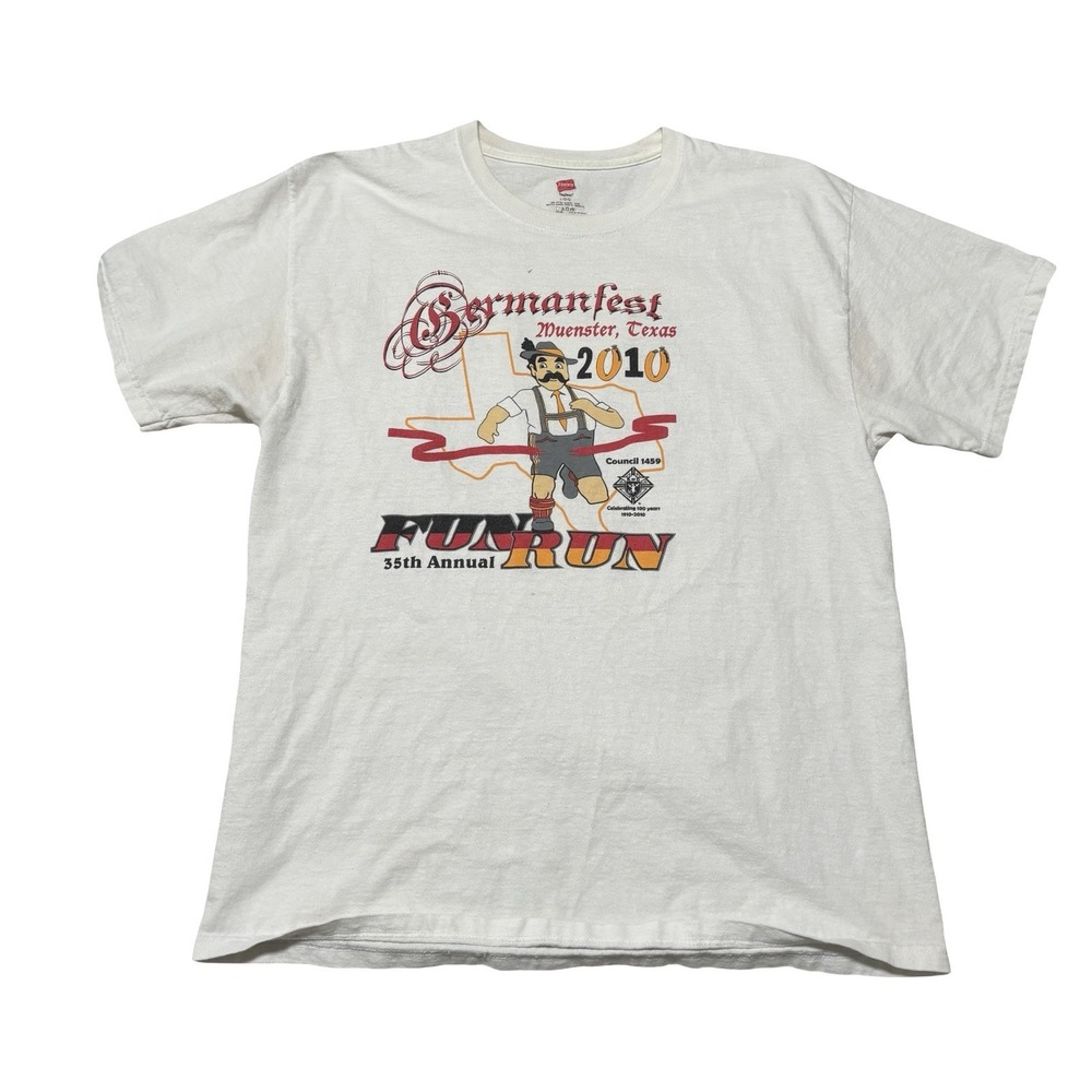 Germanfest Run Fun 2010 Graphic T Shirt Size Large 21 x 28